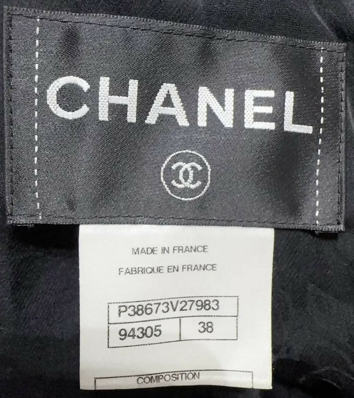 CHANEL ICONIC 10A PARIS-SHANGHAI BLACK TWEED BRAIDED TRIM CUFFS JACKET FR 38 - Image 10