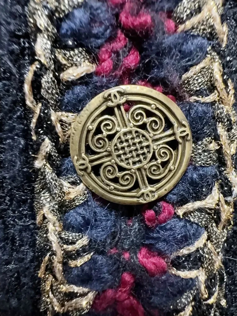 CHANEL ICONIC 10A PARIS-SHANGHAI BLACK TWEED BRAIDED TRIM CUFFS JACKET FR 38 - Image 8