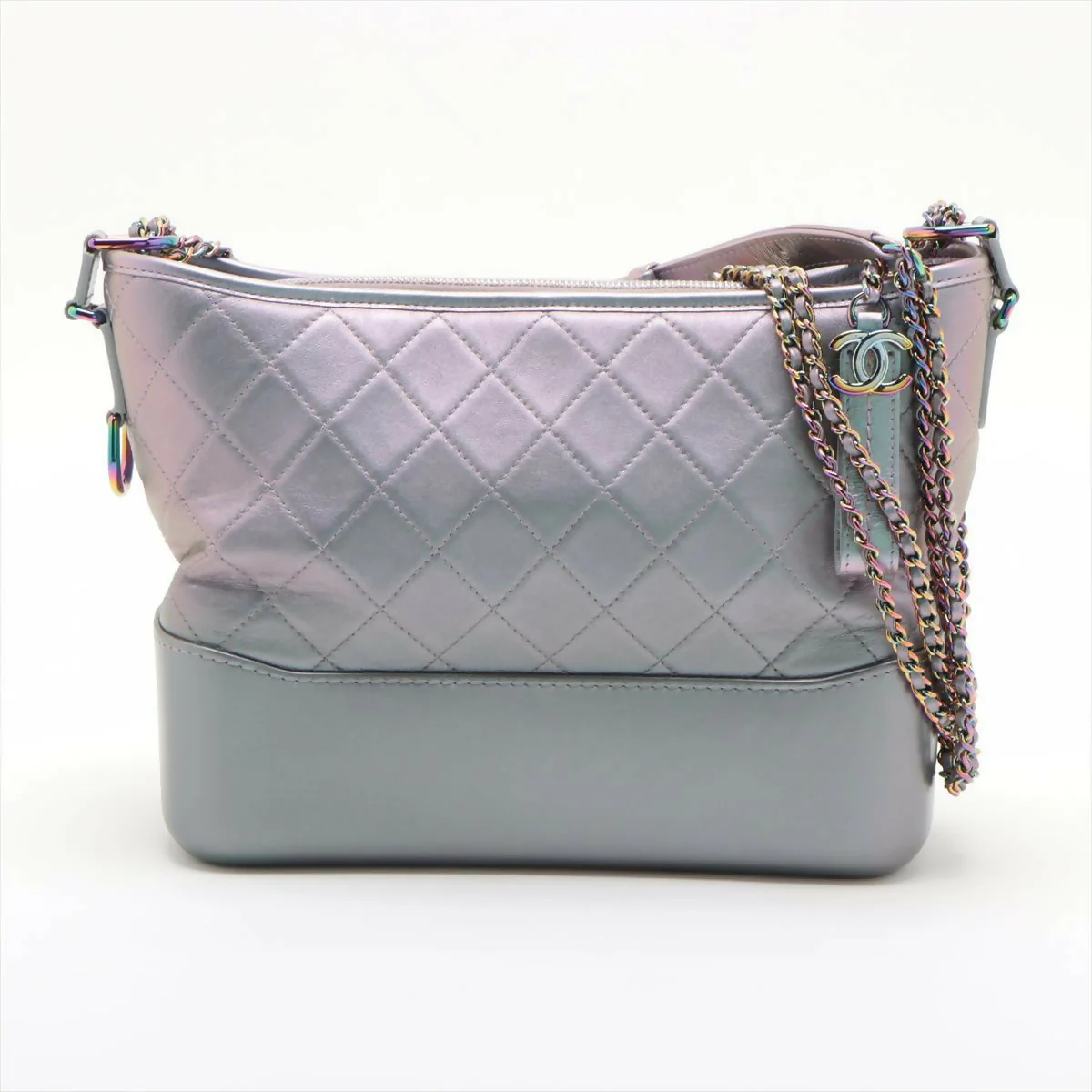 Chanel Iridescent Light Purple Lambskin Calfskin Quilted Gabrielle Hobo Medium Bags