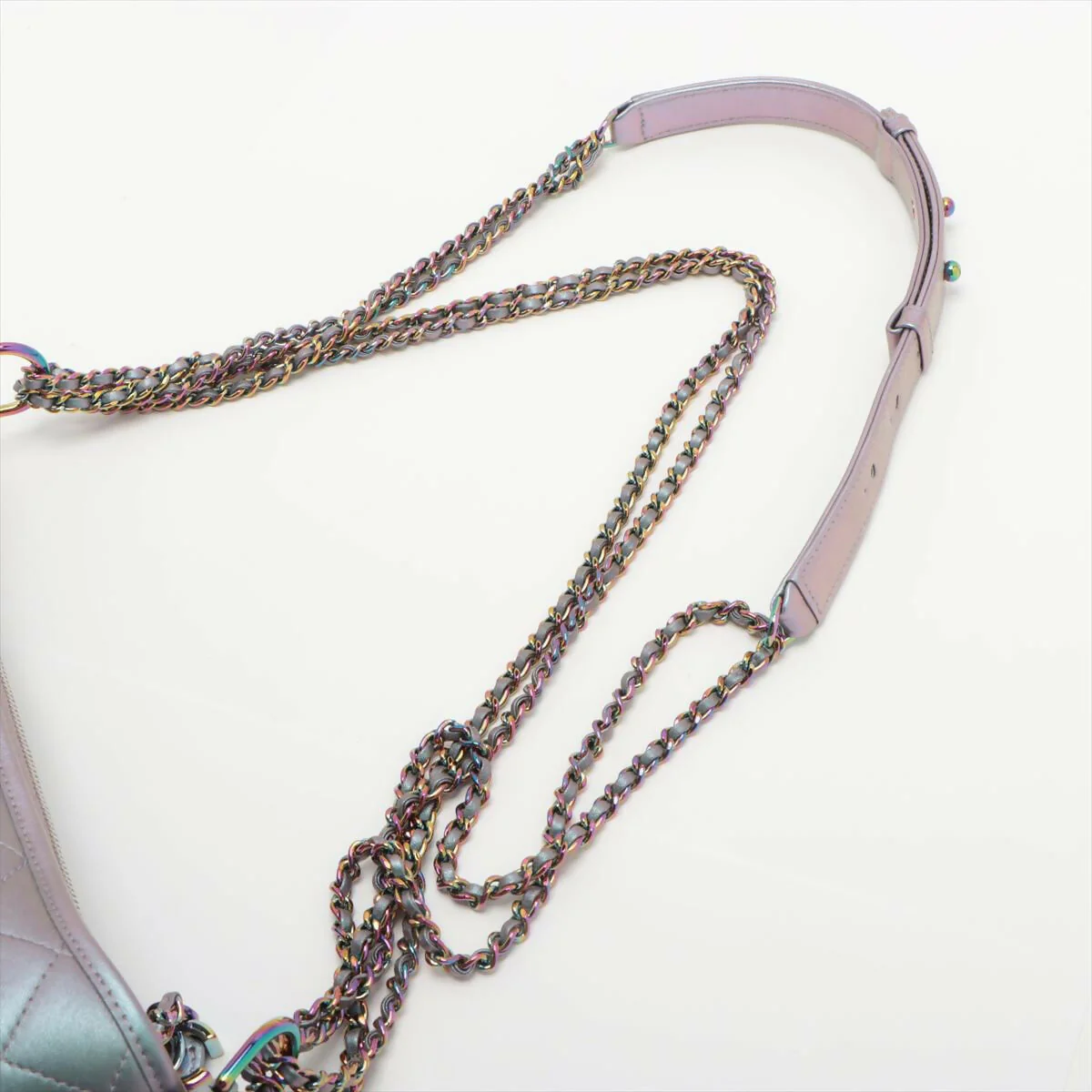 Chanel Iridescent Light Purple Lambskin Calfskin Quilted Gabrielle Hobo Medium Bags - Image 3