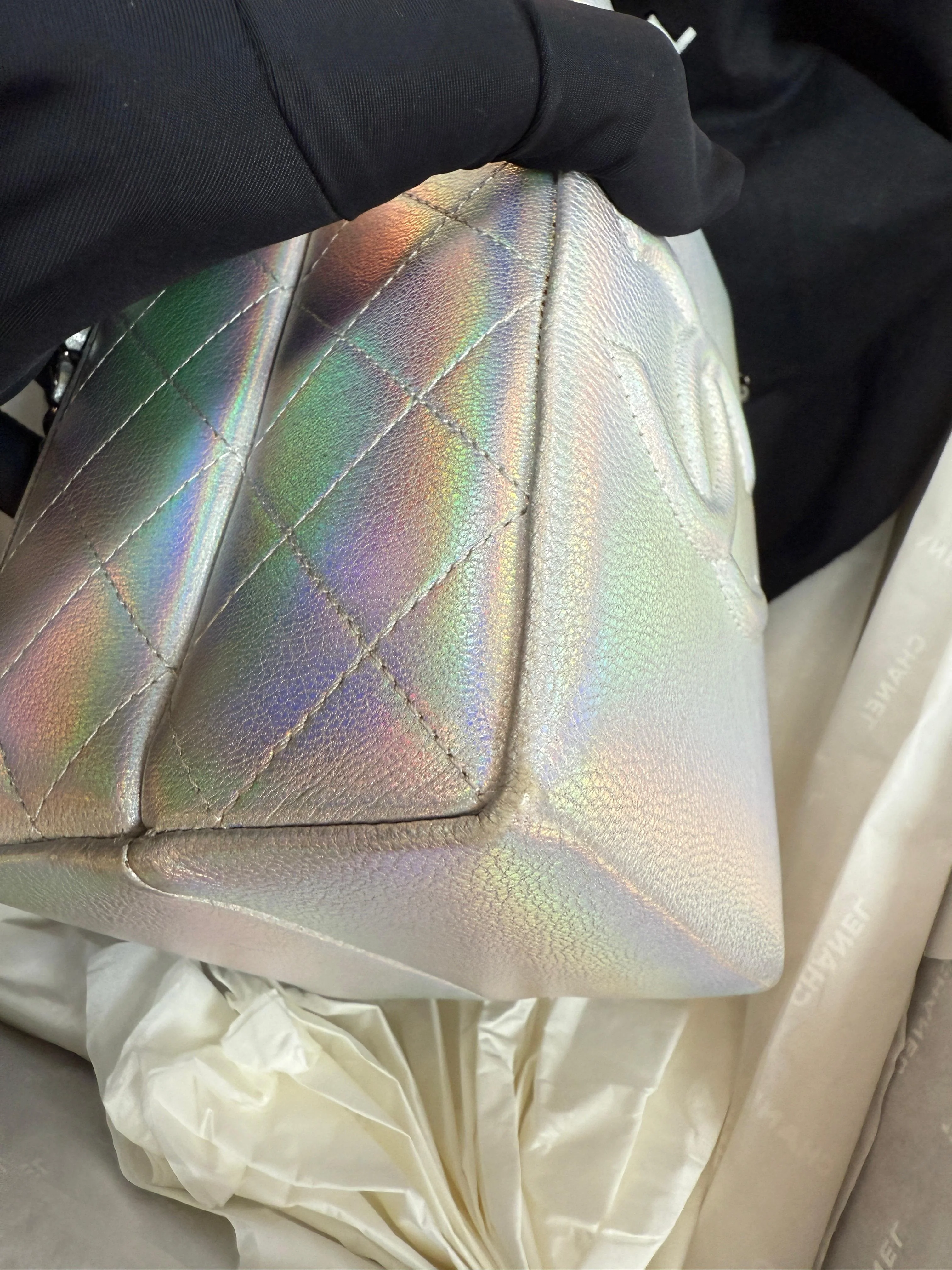 Chanel Iridescent Silver Lait de Coco Milk Carton Bag - Image 3