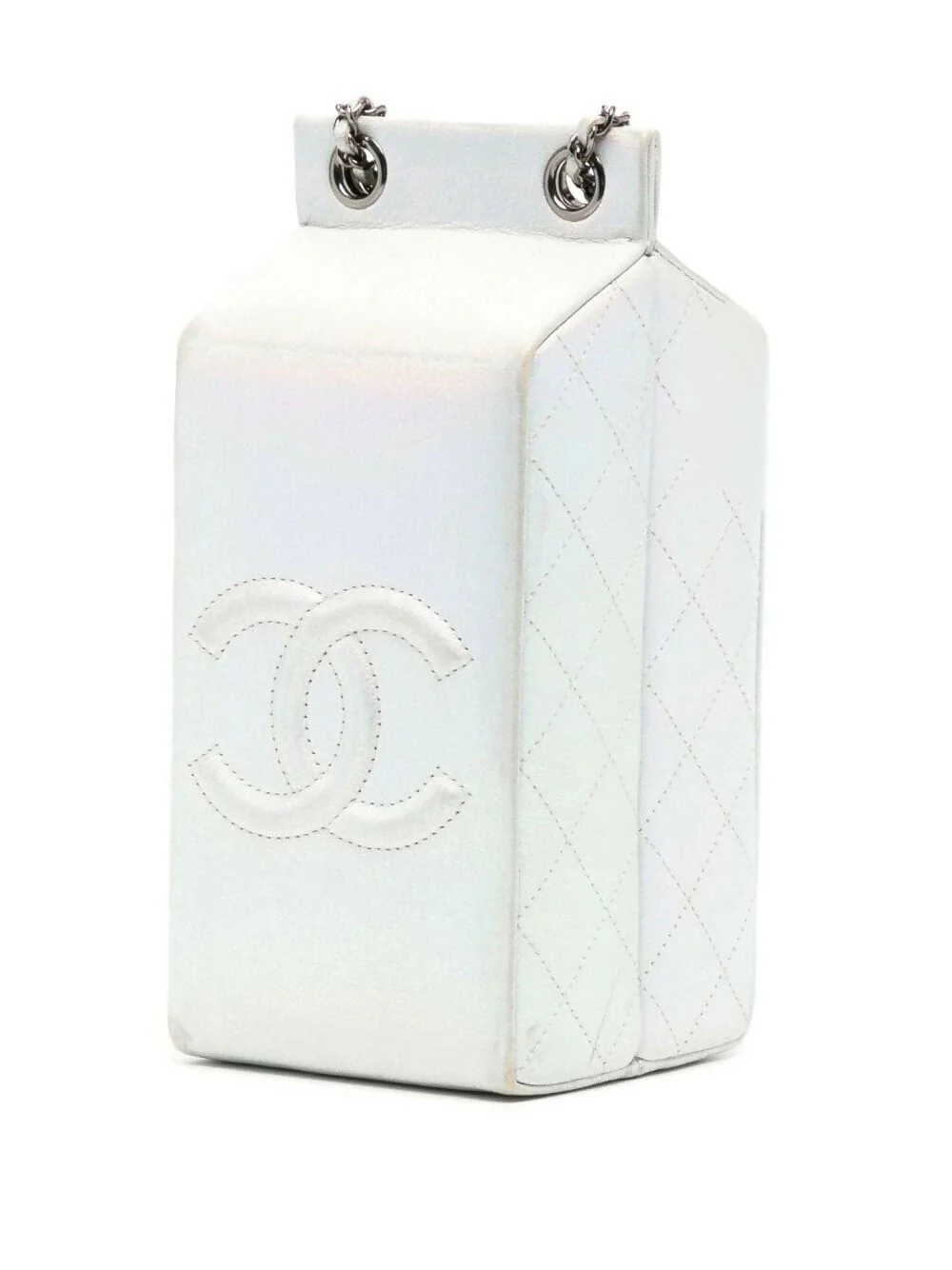 Chanel Iridescent Silver Lait de Coco Milk Carton Bag - Image 2