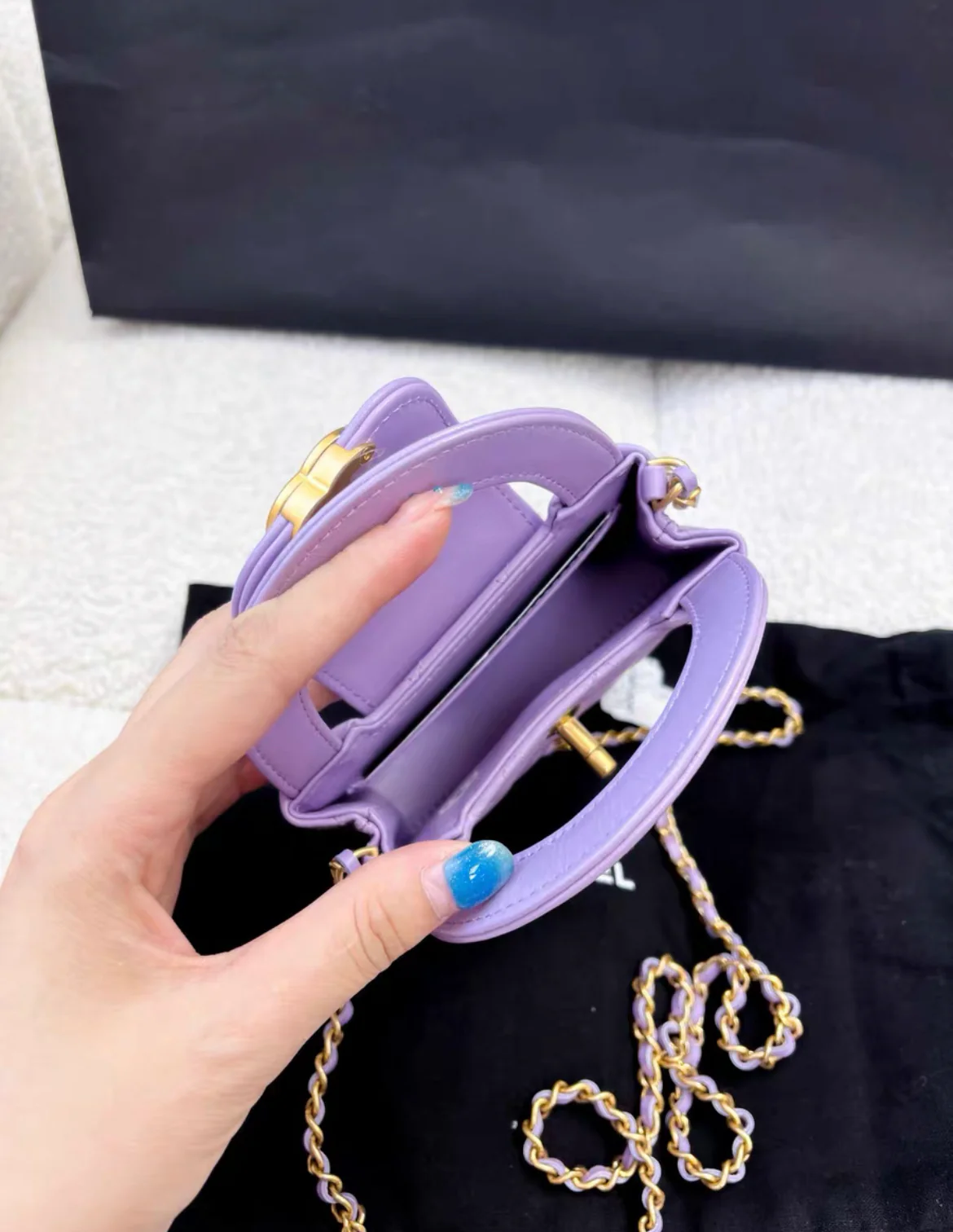 CHANEL Lilac Mini Kelly Shopping Bag - Image 4