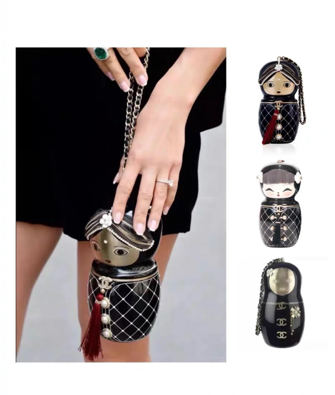 CHANEL Limited Edition Bombay Doll Clutch Bag - Image 6
