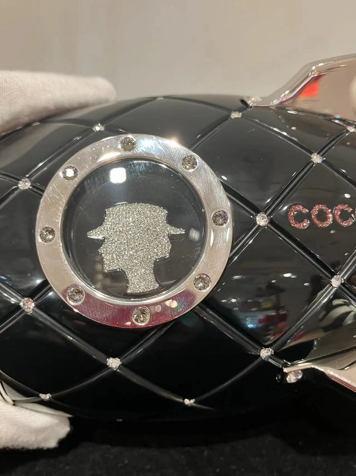Chanel Limited Edition Plexiglass Crystal Rocket Ship Minaudière Clutch Black 2017 - Image 6