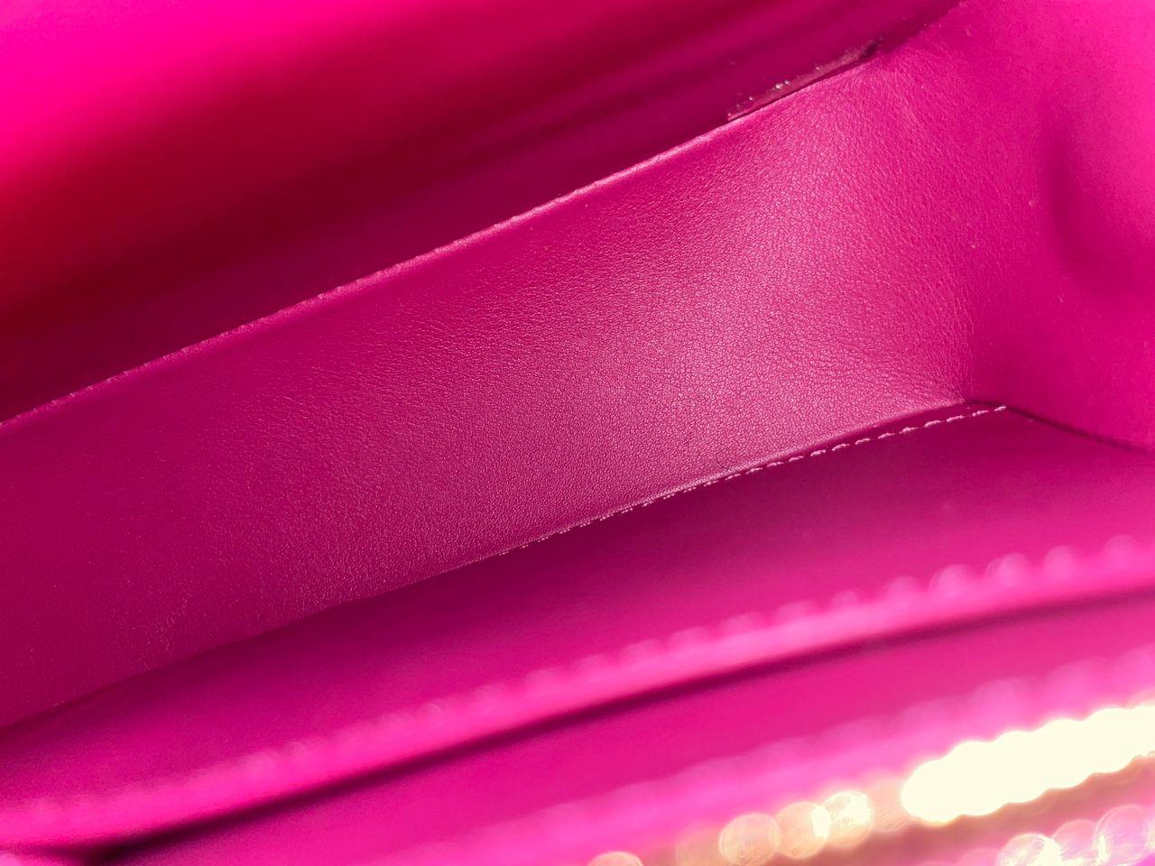 Chanel Medium Pink crocodile Alligator Flap Bag Gold Hardware - Image 11