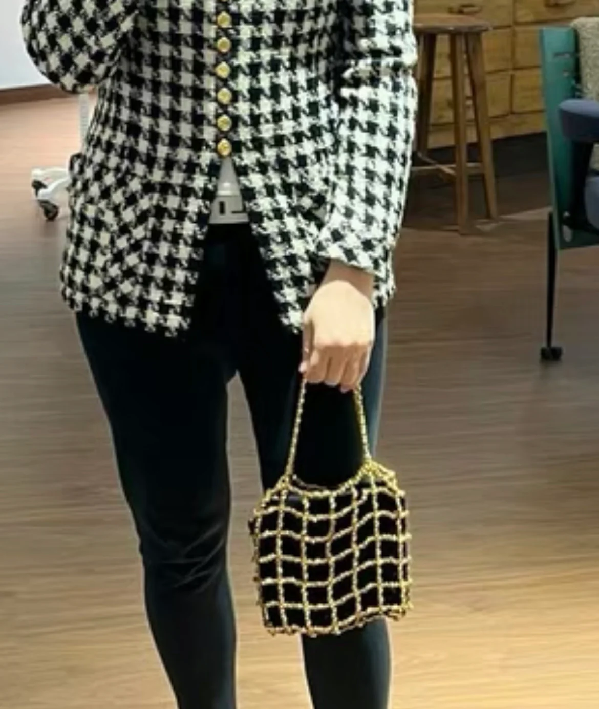 Chanel Minaudière Clutch Rare Vintage Micro Mini Woven Chain Black Satin Satchel - Image 7