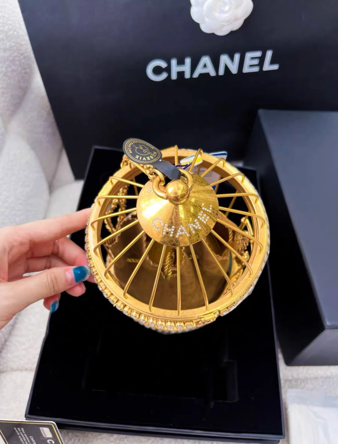 Chanel Minaudière Love Bird Cage Aged Gold Hardware - Image 3