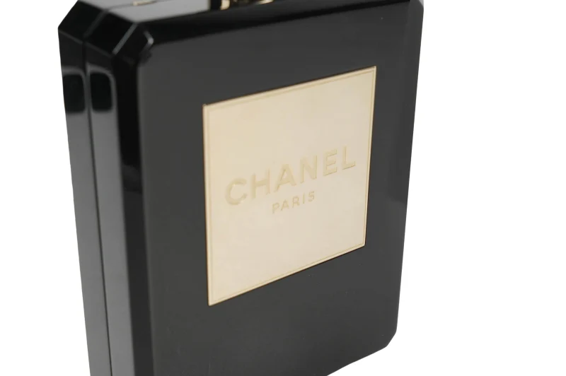 Chanel Minaudiere Perfume Clutch Black Acrylic Light Gold Hardware minaudiere - Image 2