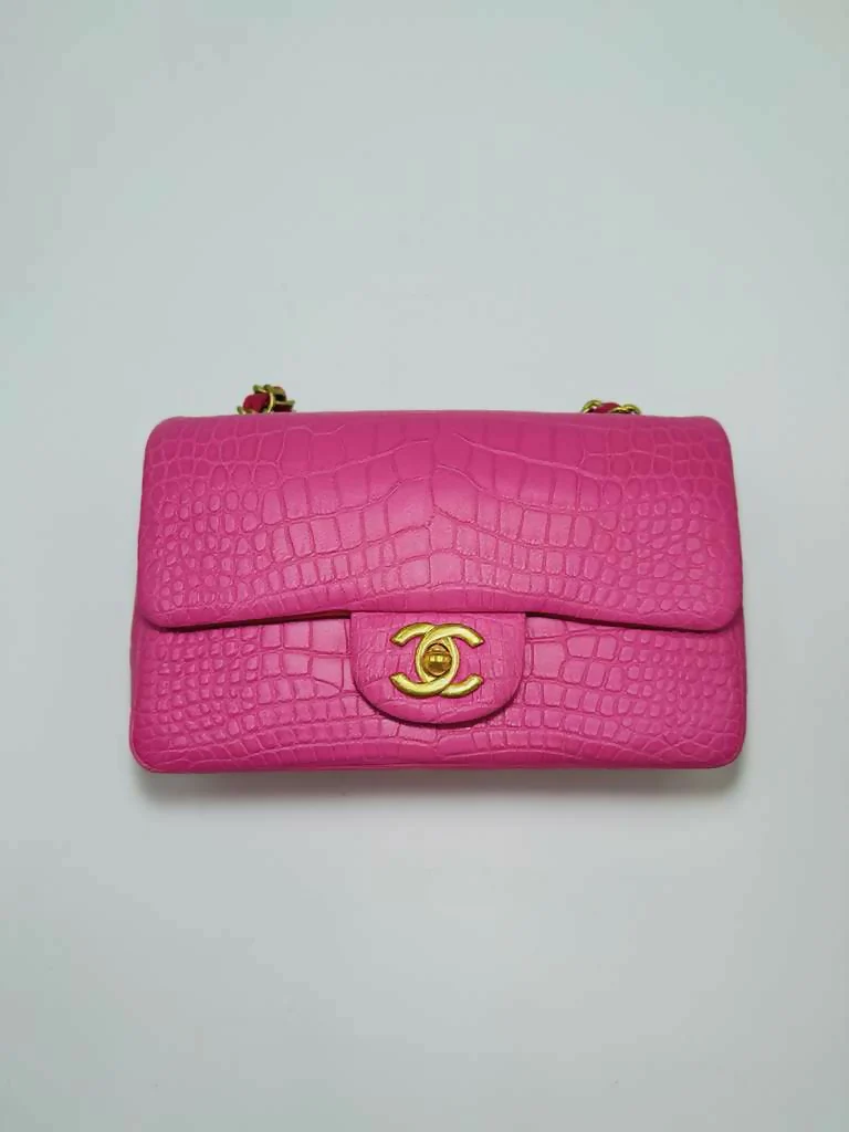 Chanel Mini Classic Flap Bag – Pink Crocodile