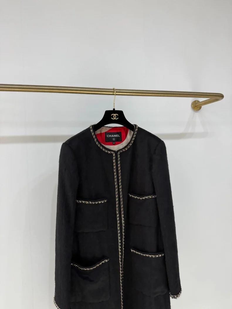 Chanel long coat with chain detail - Image 2