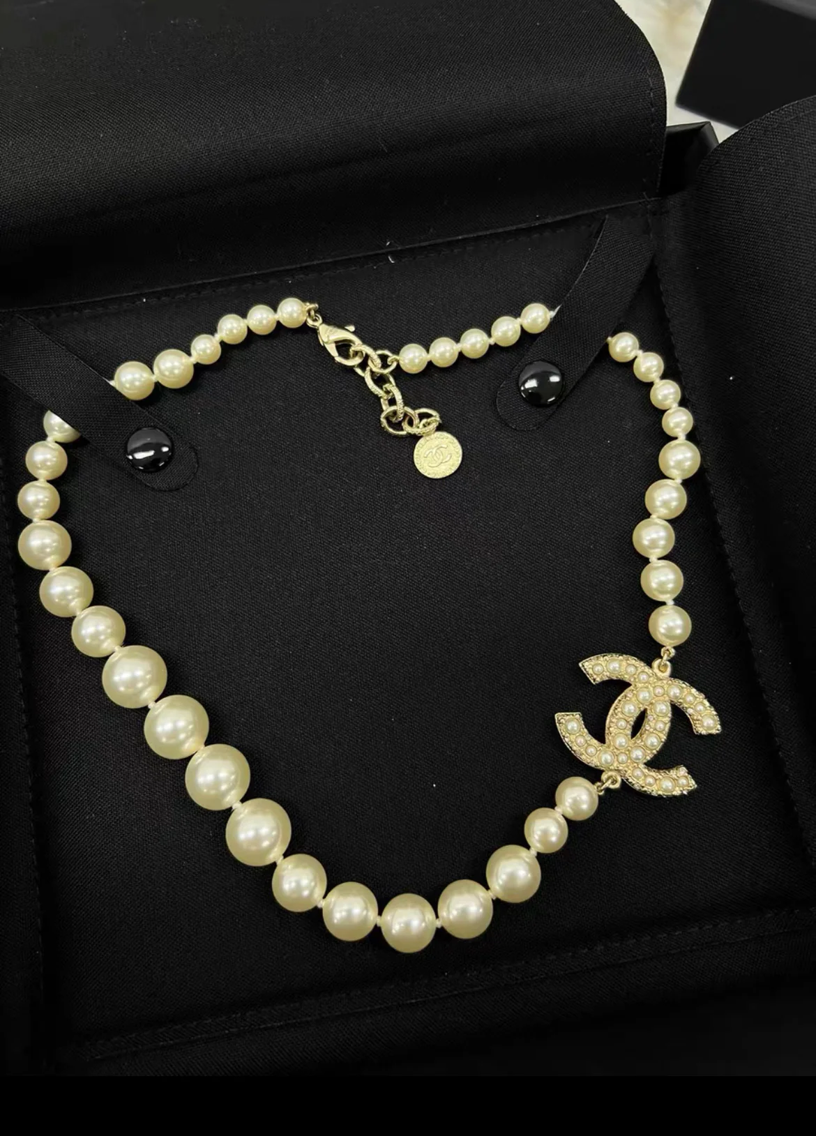 Chanel Necklace Pearl CC 100th Anniversary 44cm w/Box Limited RARE - Image 3