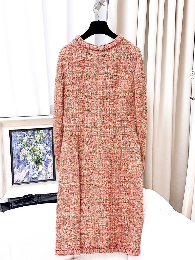Chanel 2016 orange tweed dress - Image 2