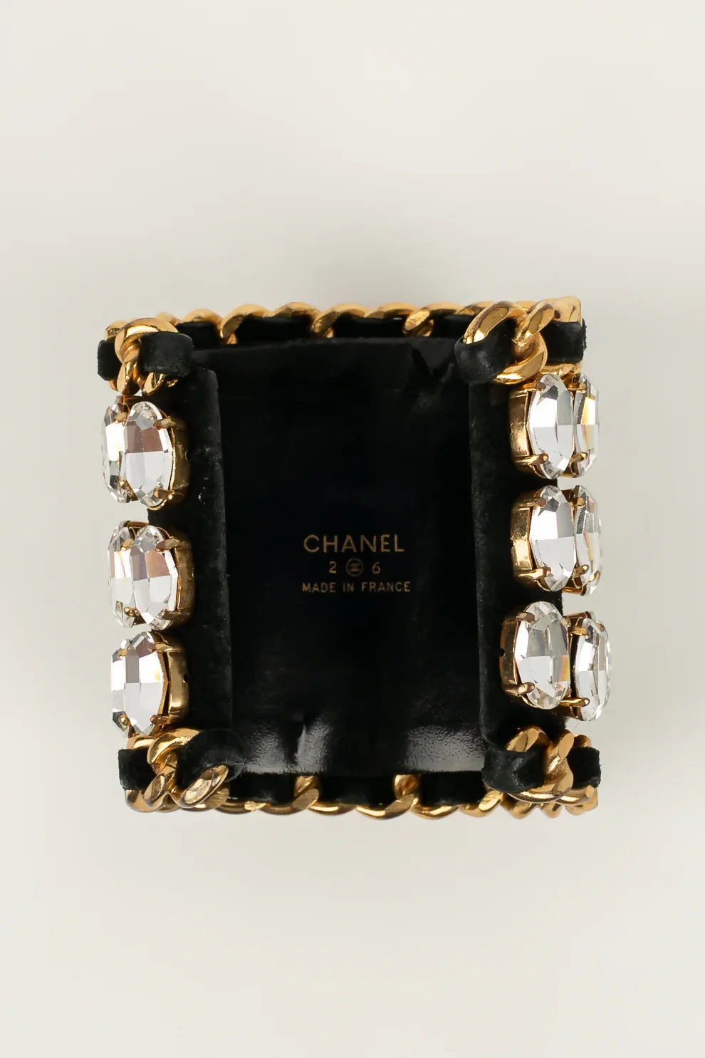 Chanel Oversized Crystal and Leather Cuff Bracelet, Fall–Winter 1991/92 - Image 2