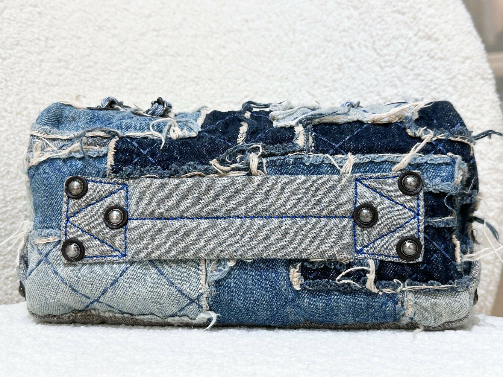 Chanel Paris-Dallas Flap Bag in Blue Patchwork Denim with Aged Silver Hardware (2014) - Image 2