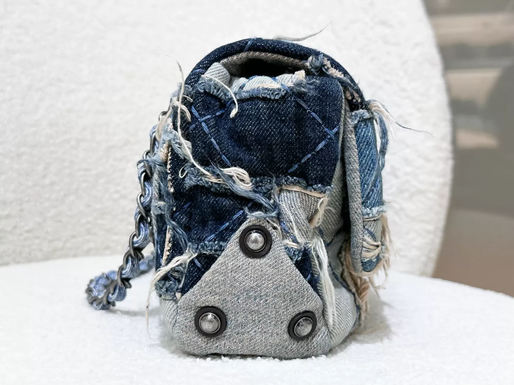 Chanel Paris-Dallas Flap Bag in Blue Patchwork Denim with Aged Silver Hardware (2014) - Image 5