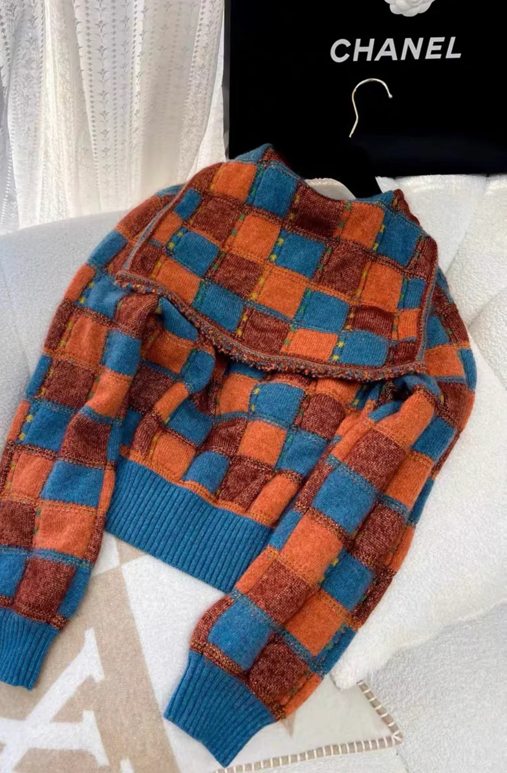 Chanel Paris-Salzburg 2015 Blue, Brown & orange knitted jacket size 36 - Image 5