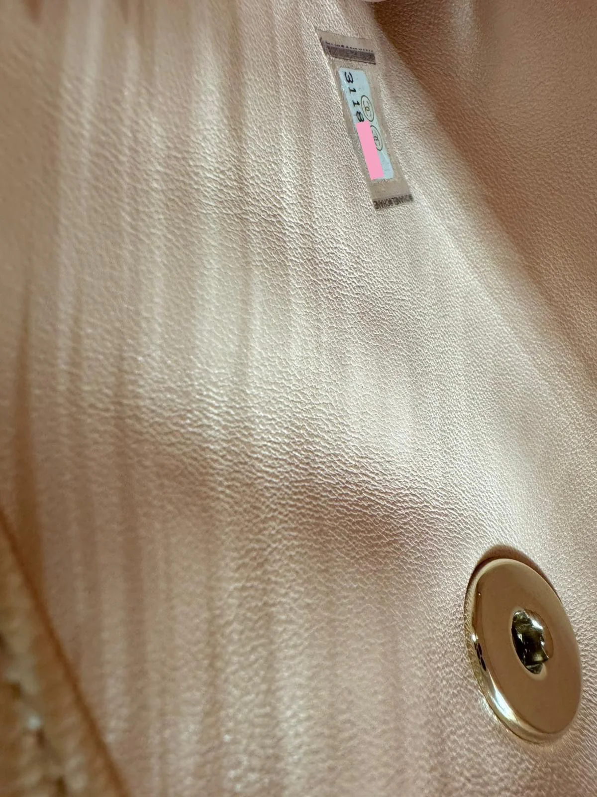 Chanel peach grained leather mini coco handle with light gold hardware - Image 13