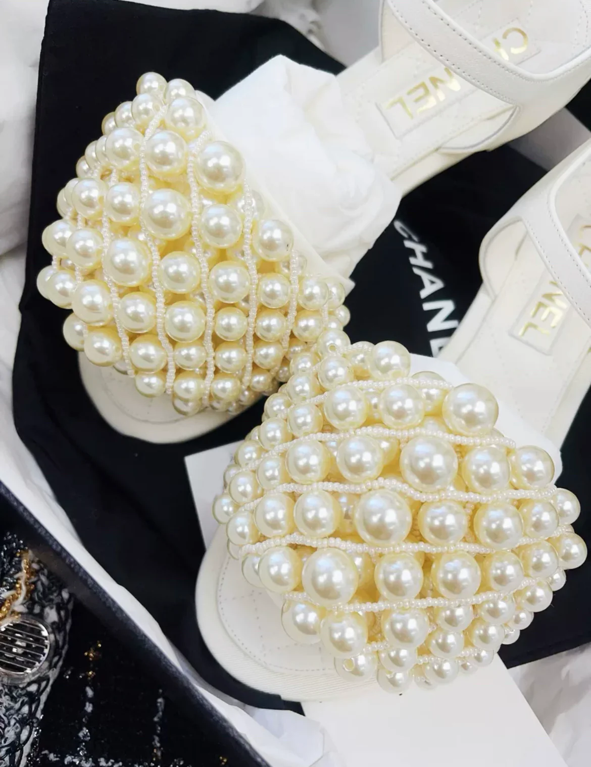 Chanel Pearl sandals size 37C - Image 2