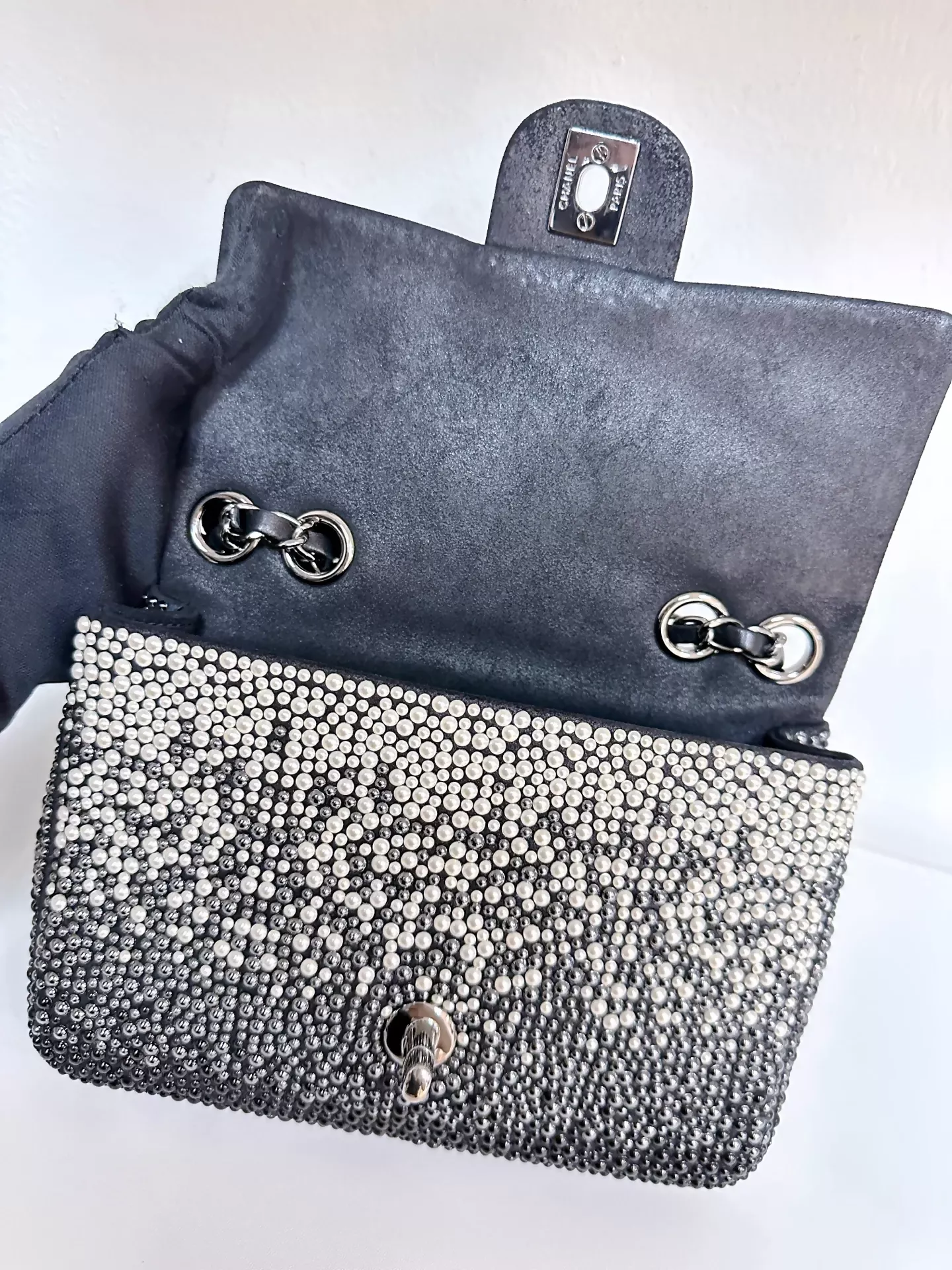 Chanel Pearls & Beads Mini Classic Single Flap Bag - Image 13