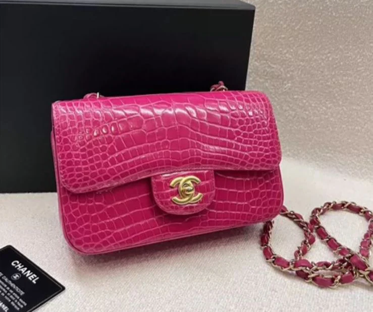 Chanel Pink Alligator Gold Hardware - Image 2