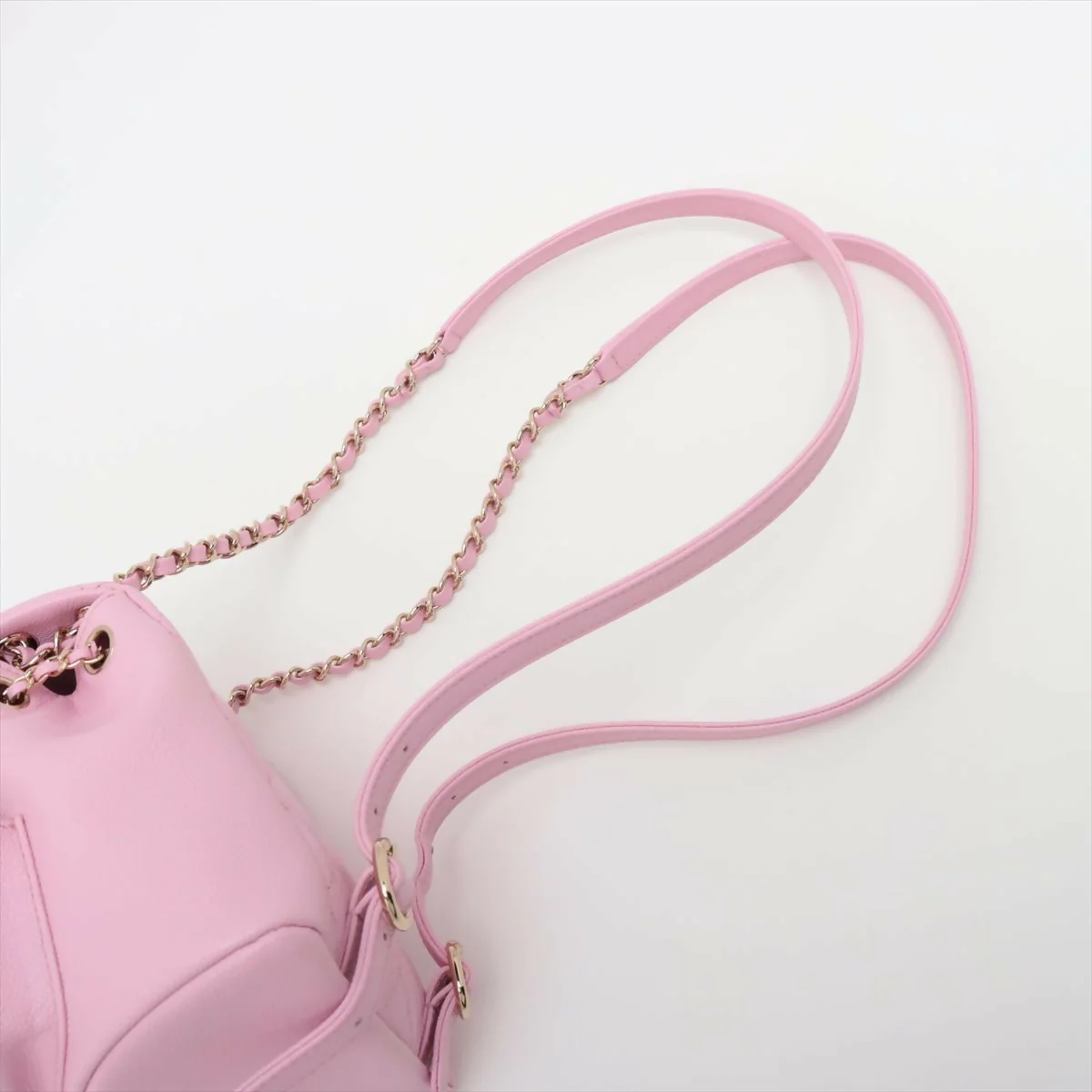 Chanel Pink Caviar Quilted Small Duma Pockets Drawstring Backpack - Image 3