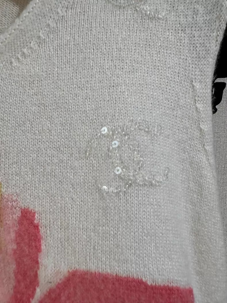 Chanel 24S ecru pink floral sequinned dress - Image 2