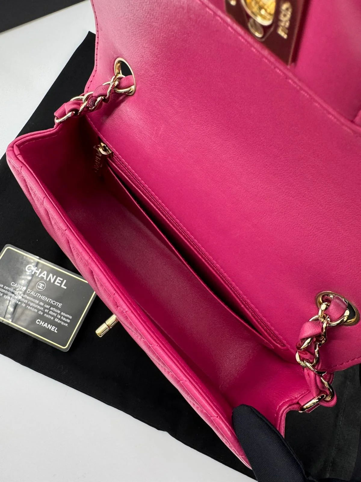 Chanel pink Lambskin Chevron Quilted Medium Double Flap - Image 15