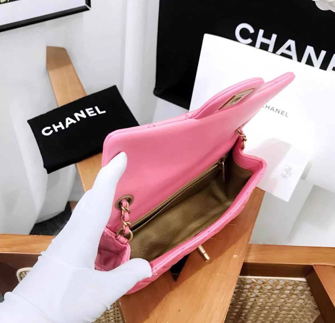 Chanel Pink Mini Rectangular Flap Bag - Image 7
