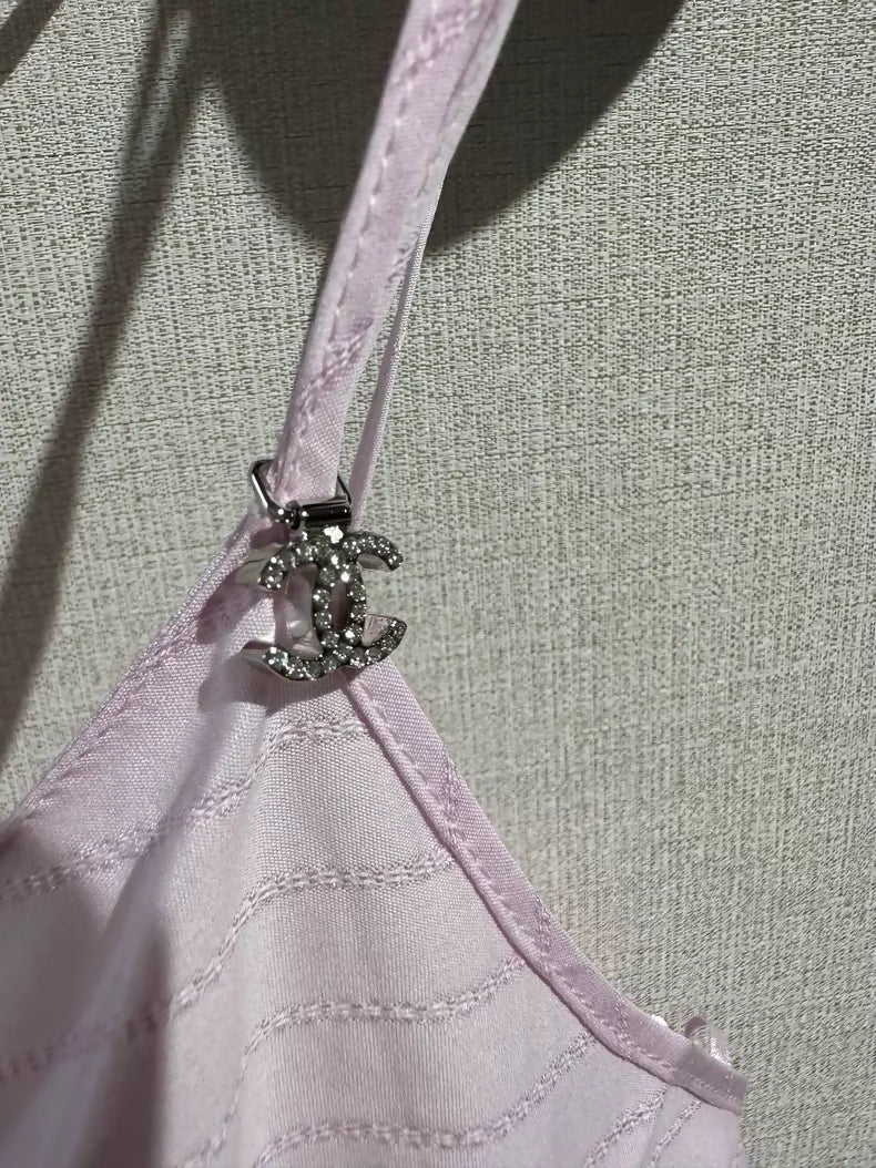 Chanel 23p pink striped bow camisole - Image 2