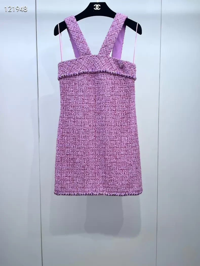 Chanel 22P pink tweed dress