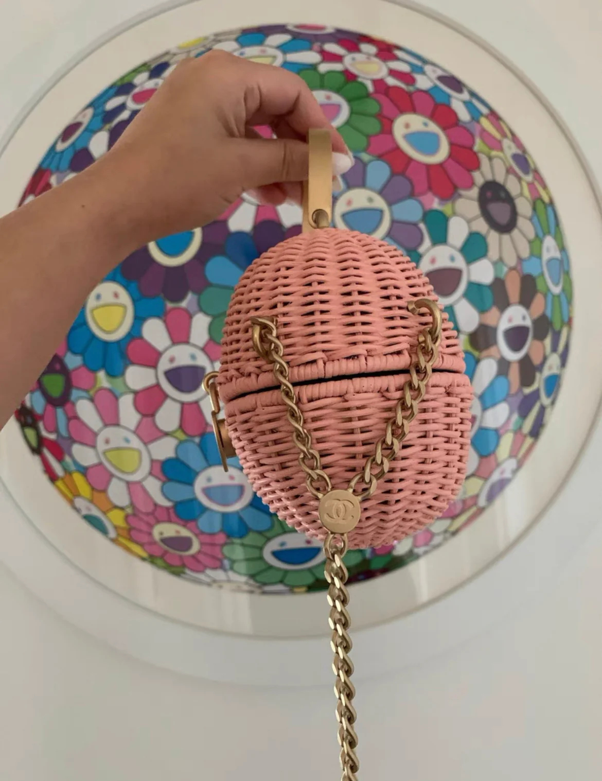 Chanel Pink Woven Padlock Bag - Image 2