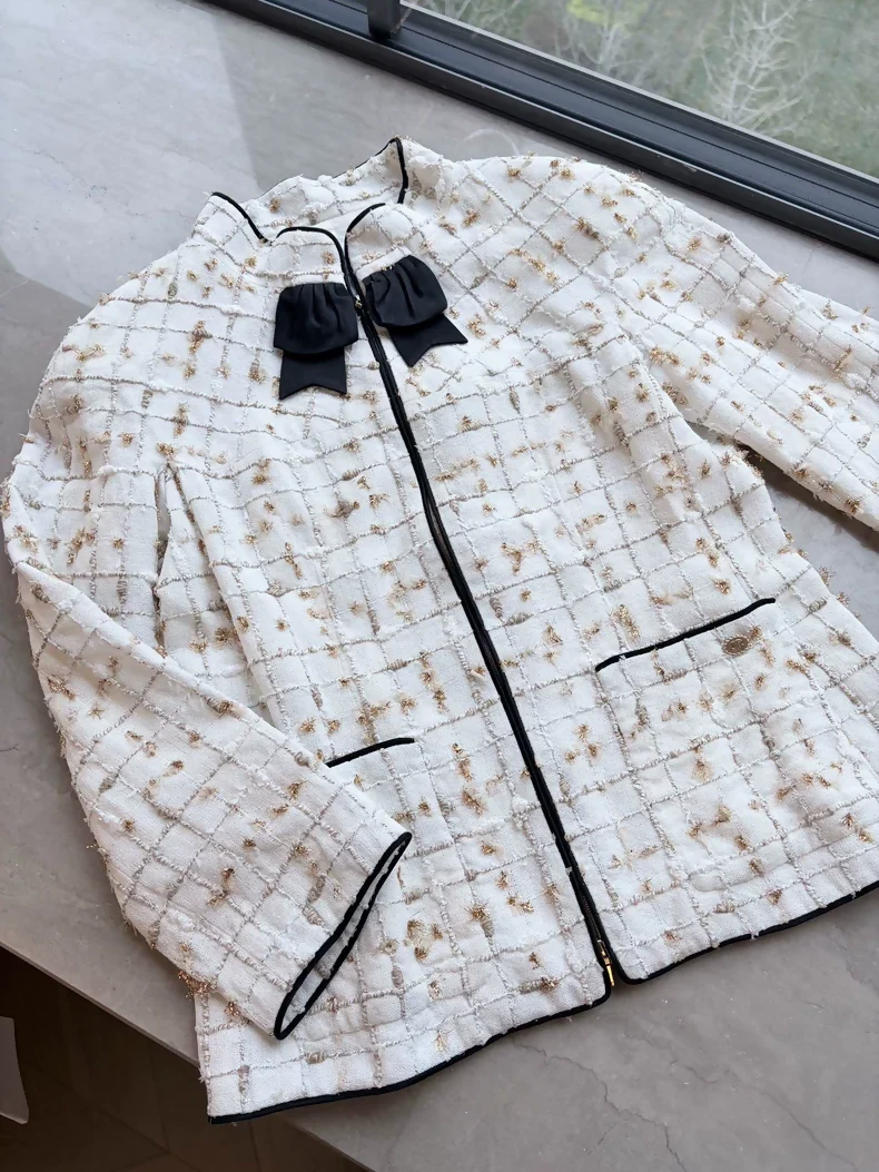 Chanel 19S ecru gold tweed Jacket