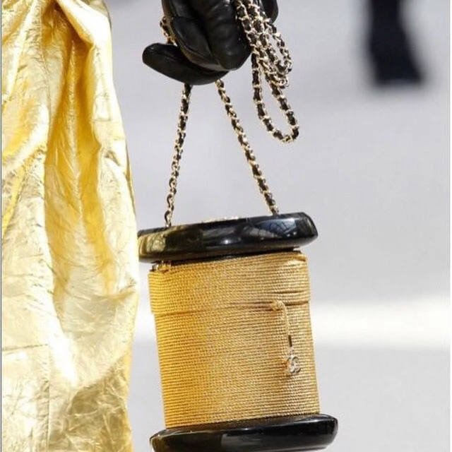 Chanel Plexiglass Bobbin Minaudière Clutch Black Gold - Image 2