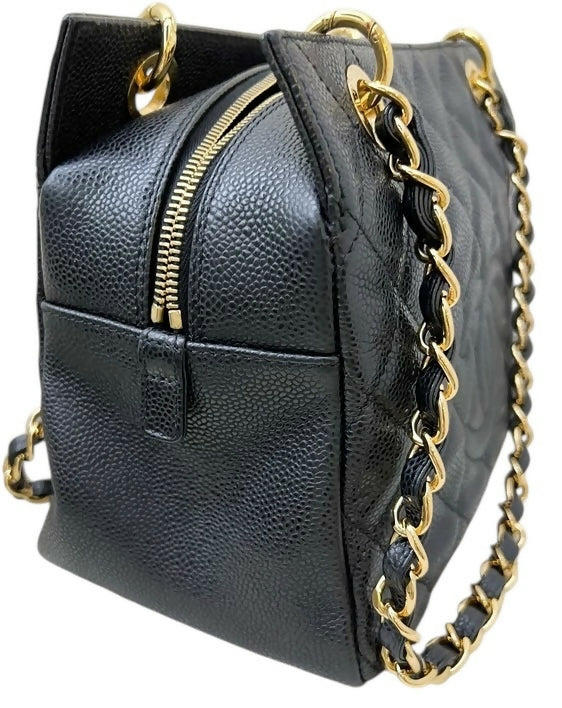 Chanel PPT Black Quilted Caviar Leather Petite Timeless Shopping Tote Bag GHW - Image 6