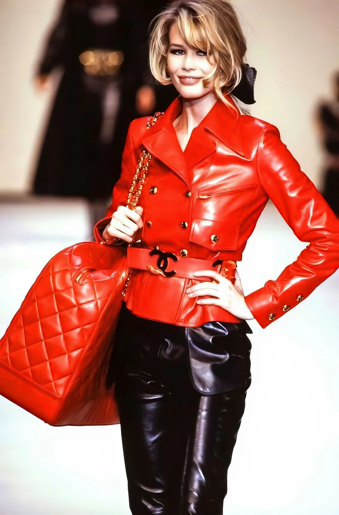Chanel Pre-Fall 1992 Runway Belted Calfskin Jacket - Image 3
