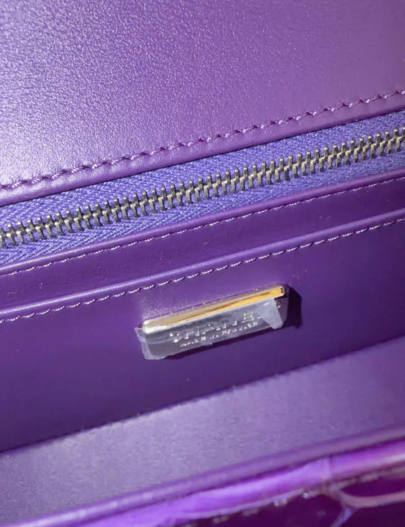 Chanel purple alligator leather mini flap silver hardware - Image 3