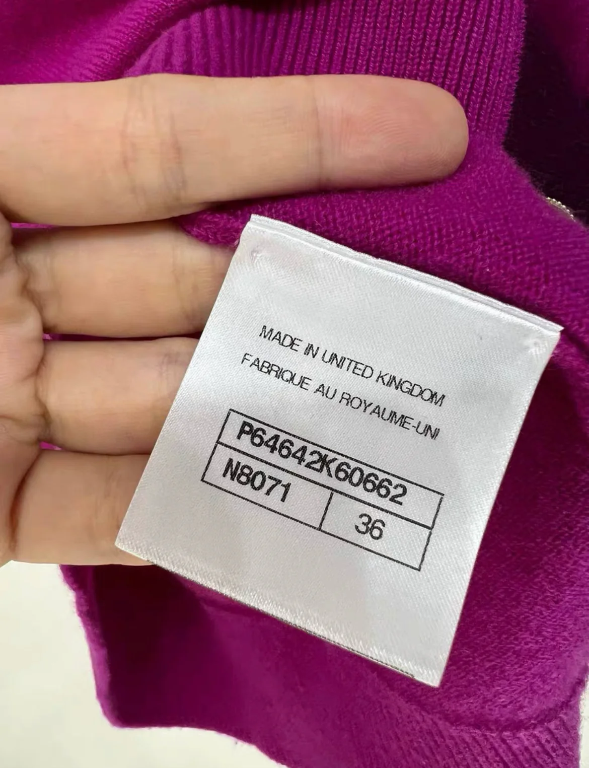 Chanel purple Gold Button Cashmere Cardigan size 36 - Image 5