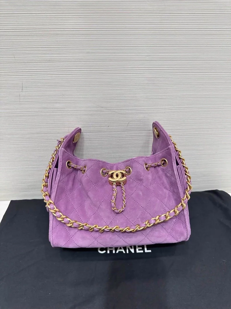 Chanel 25 bag mini purple suede