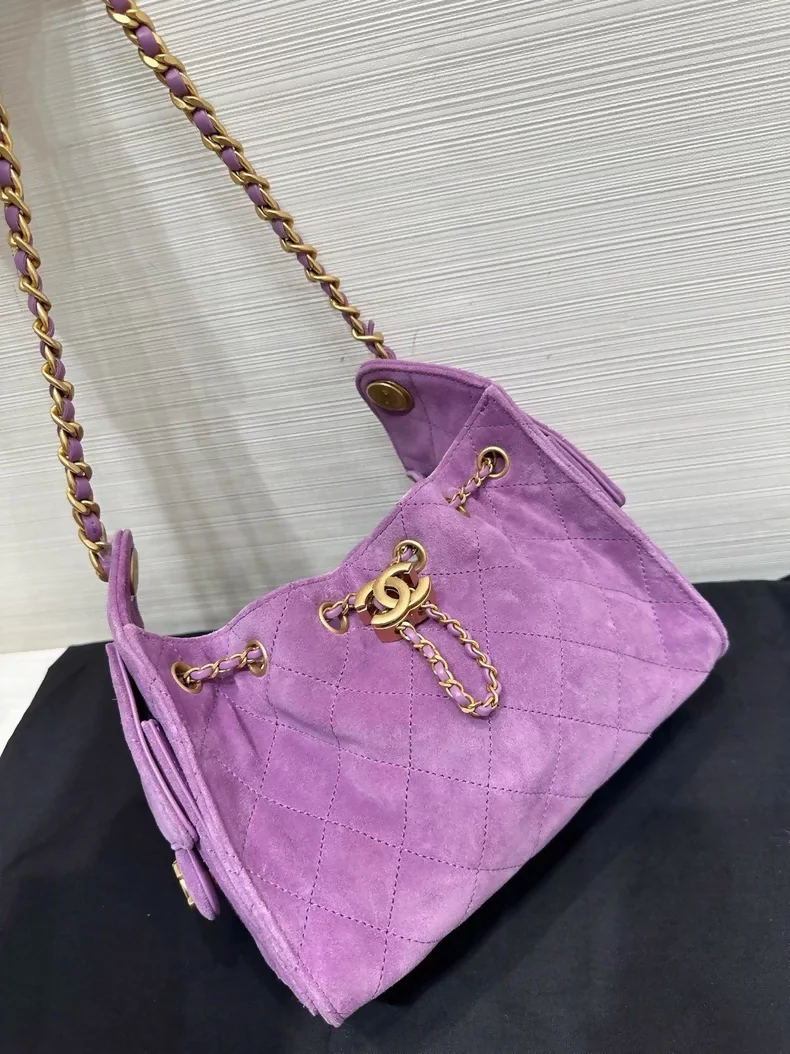 Chanel 25 bag mini purple suede - Image 3