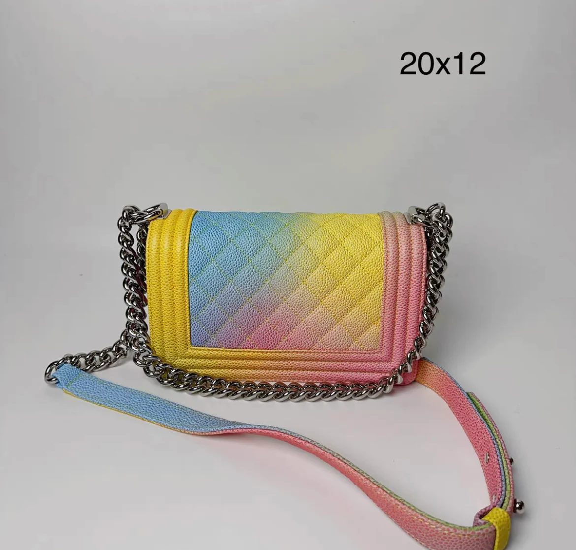 CHANEL RAINBOW CAVIAR COCO CUBA SMALL BOY FLAP BAG 17C - Image 2