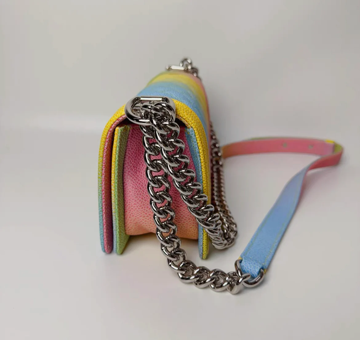 CHANEL RAINBOW CAVIAR COCO CUBA SMALL BOY FLAP BAG 17C - Image 3