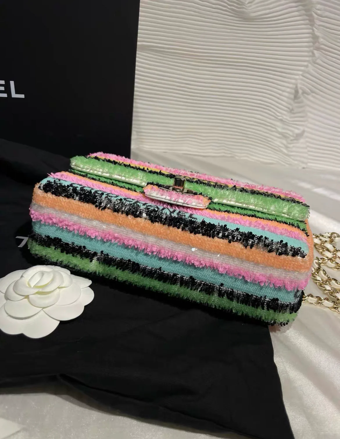 Chanel Rainbow Sequin Mini Rectangular Flap Bag - Image 6