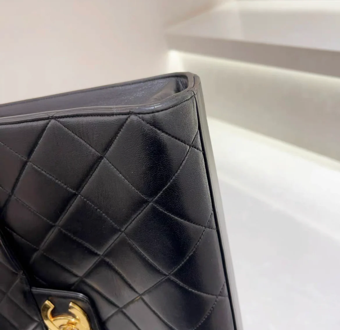 Chanel Rare Vintage Gold Top Handle Business Portfolio Briefcase - Image 4