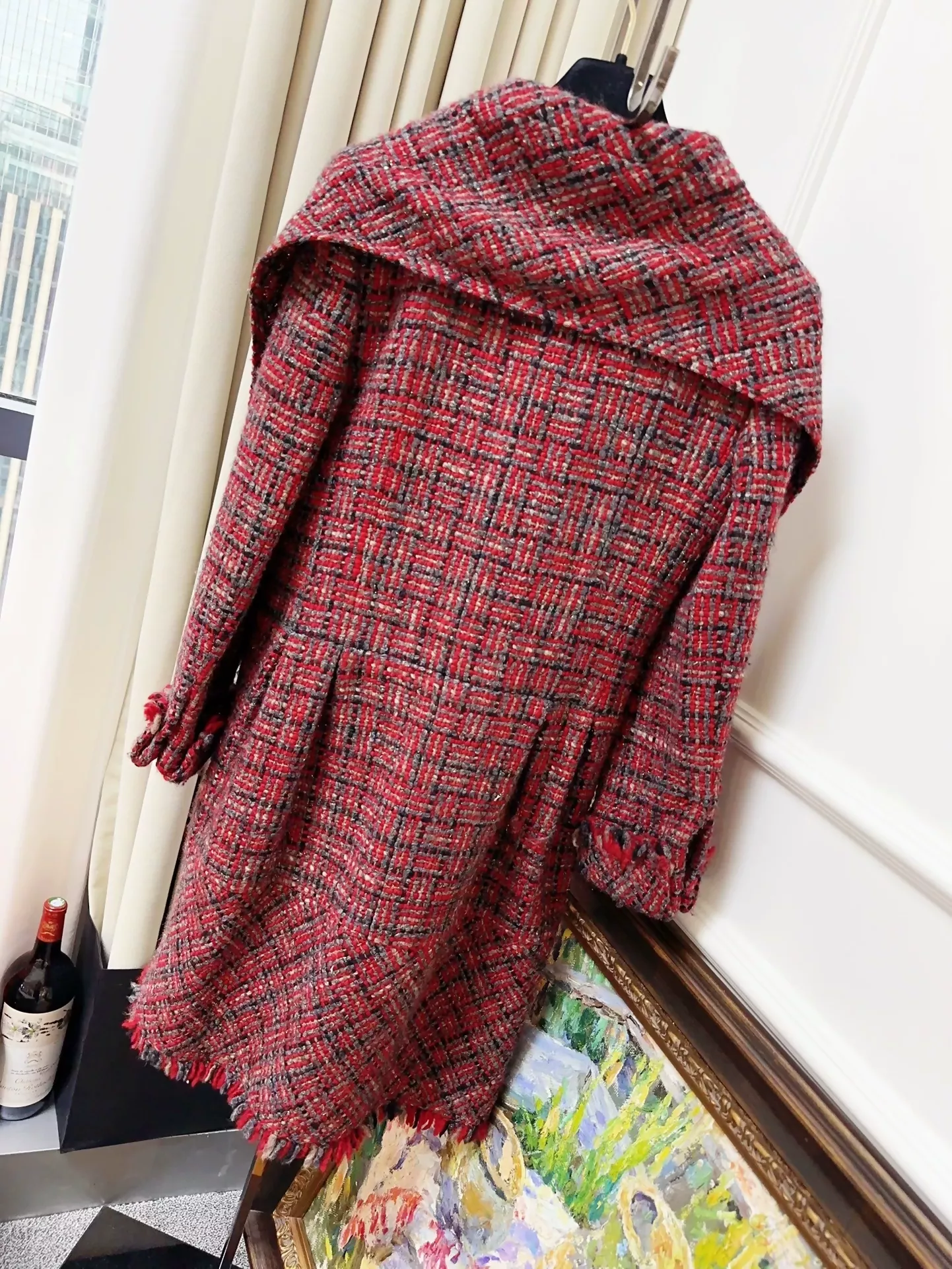 Chanel red tweed coat - Image 2