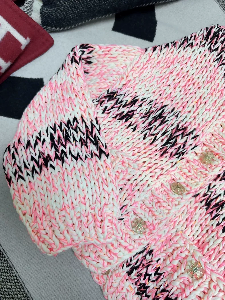 Chanel Chunky Pink Knit Sweater - Image 3