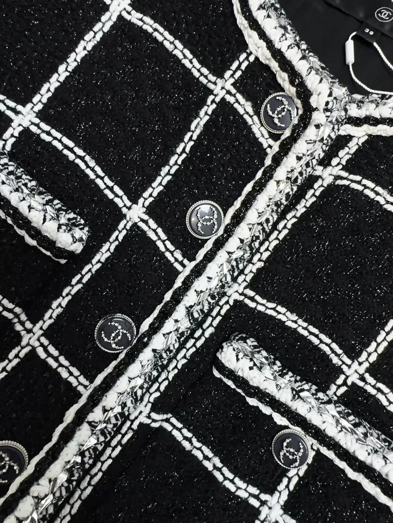 Chanel Black and Silver Checkered Jumpsuit - Image 2