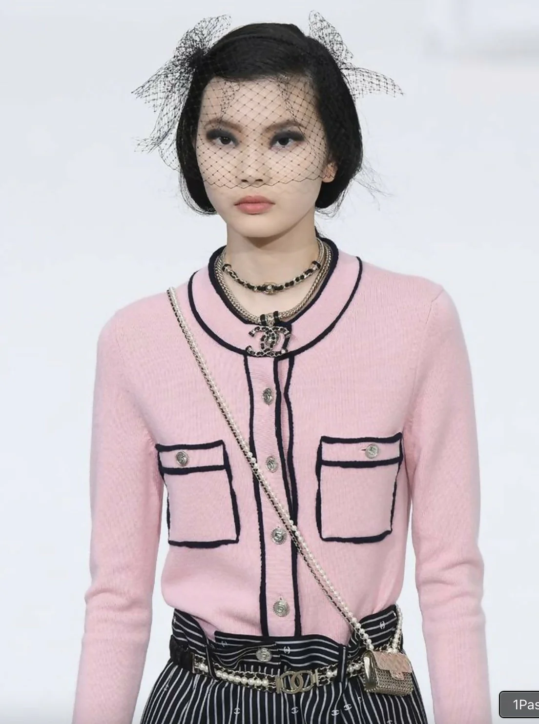 Chanel S/S 2021 Pink Cashmere Navy CC N5 21P 21S Cardigan - Image 10