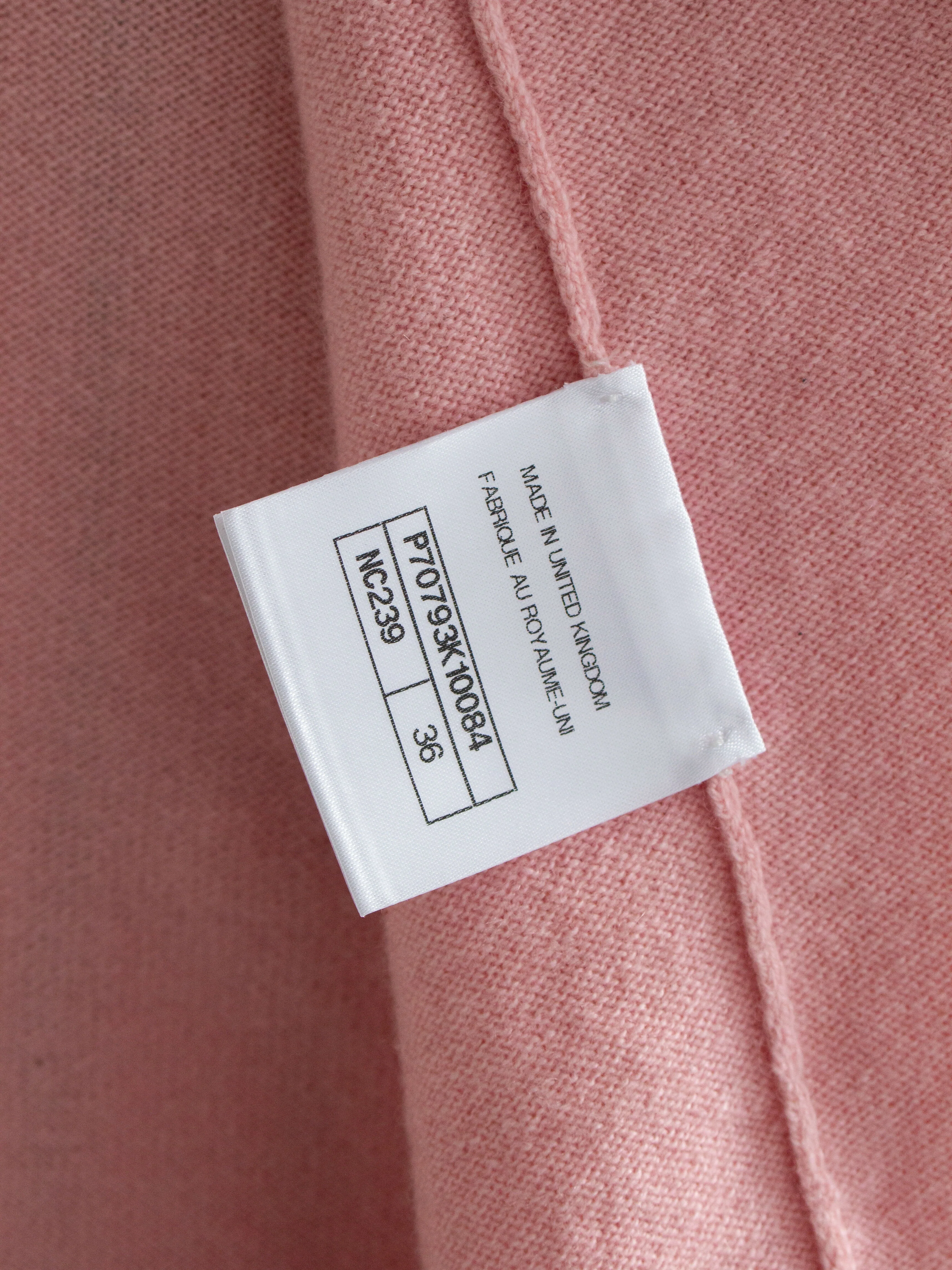 Chanel S/S 2021 Pink Cashmere Navy CC N5 21P 21S Cardigan - Image 8