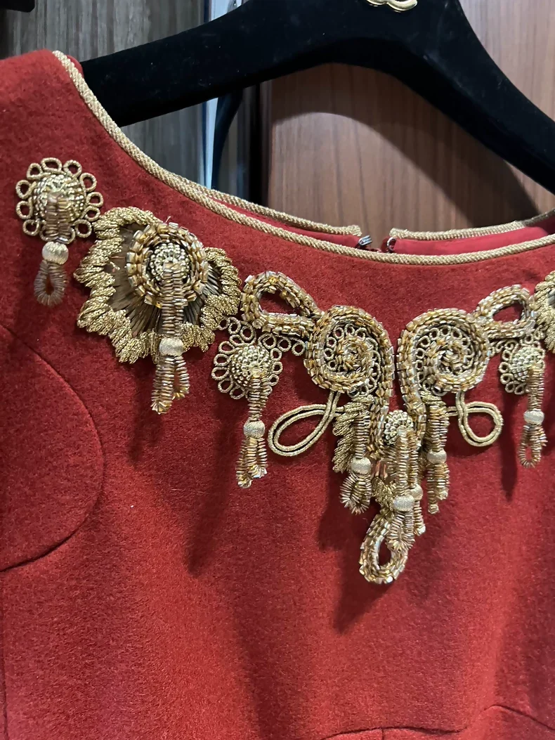 Chanel Paris Salzburg red gold dress - Image 2